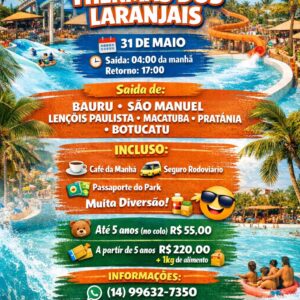 Excursão Thermas dos Laranjais - 31/05