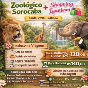Excursão Especial de Dia da Mulher - 21/03