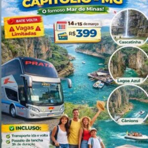 🌄 Excursão Bate e Volta para Capitólio – MG - 14/03